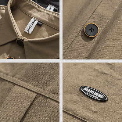 Camisa de Trabajo Retro Oversize - Manga Larga Versátil - Image 11