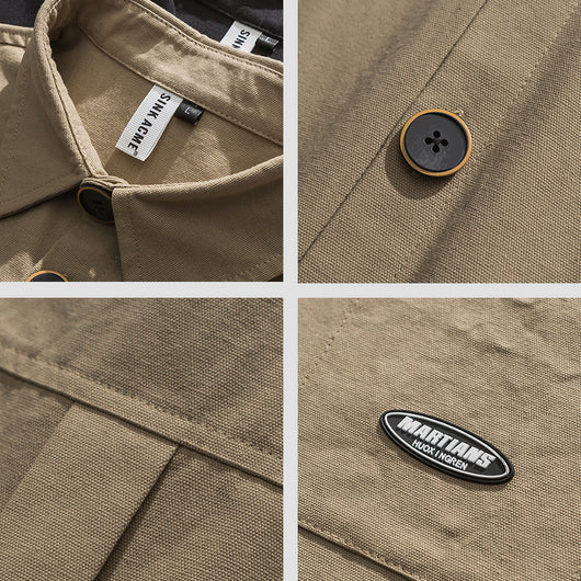Camisa de Trabajo Retro Oversize - Manga Larga Versátil - Image 11
