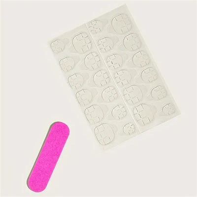 Uñas Postizas Flor Begonia Blanca - Set de 24 Piezas con Esmalte Incluido - Image 11