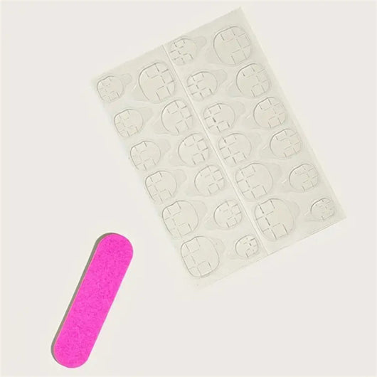 Uñas Postizas Flor Begonia Blanca - Set de 24 Piezas con Esmalte Incluido - Image 11