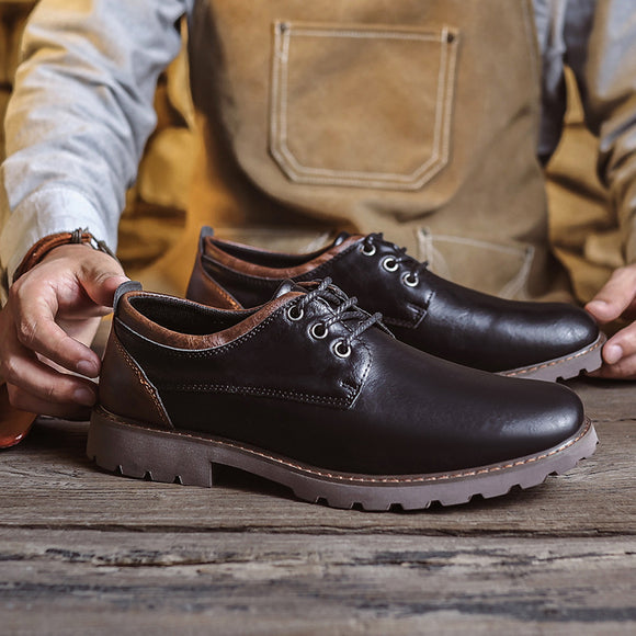 Men's Retro British Style Casual Leather Shoes