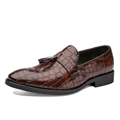 Zapatos de Cuero con Patrón Serpiente y Punta Afilada - Estilo Vintage - Image 6