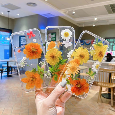 Funda para Celular Floral con Brillo Epoxi