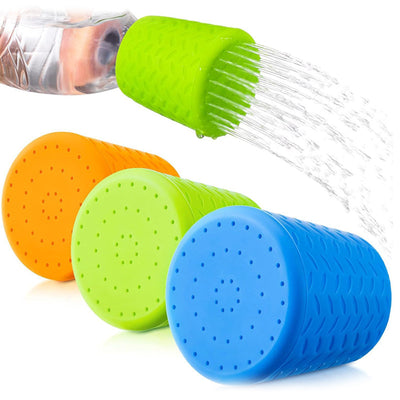 Lime green silicone pet shower head tool with a textured, non-slip surface and threaded interior for easy attachment. - Image 13