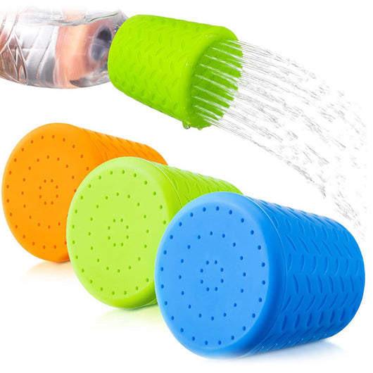 Lime green silicone pet shower head tool with a textured, non-slip surface and threaded interior for easy attachment. - Image 13