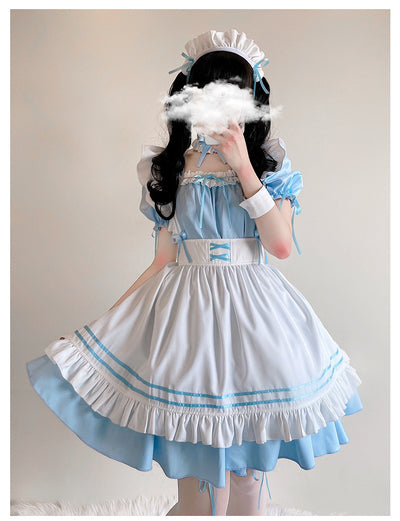 Disfraz de Sirvienta Lolita Rojo para Gatos - Vestido Maid - Image 9