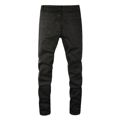 Jeans Slim Negros Elásticos con Detalles de Diamantes - Image 8