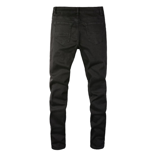 Jeans Slim Negros Elásticos con Detalles de Diamantes - Image 8