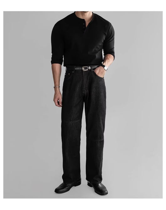 Camisa Slim Fit Manga Larga con Puños Ajustados y Cuello Abierto para Hombre - Image 9