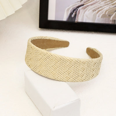 Diadema de Moda Raffia Color Sólido Elegante - Image 11