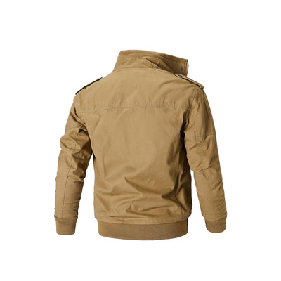 Abrigo Talla Grande de Algodón Lavado Estilo Aviador - Image 5