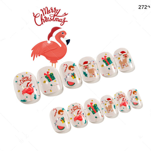 Uñas Postizas Navideñas para Niñas - Set 24 Piezas Listas para Usar - Image 42