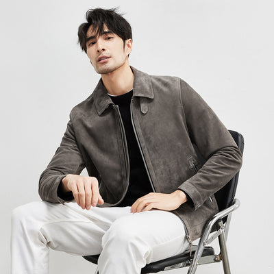 Chaqueta de Cuero Gamuza Genuina Premium para Hombre - Estilo Biker Otoño - Image 7