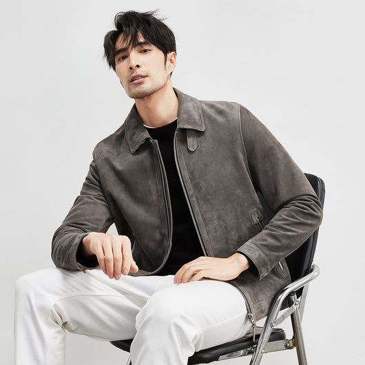 Chaqueta de Cuero Gamuza Genuina Premium para Hombre - Estilo Biker Otoño - Image 7
