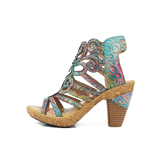 Sandalias Étnicas de Tacón Grueso Estilo Europeo y Americano - Image 8