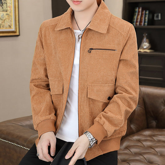Abrigo de Pana Estilo Coreano Japonés con Solapa - Uniforme Moderno
