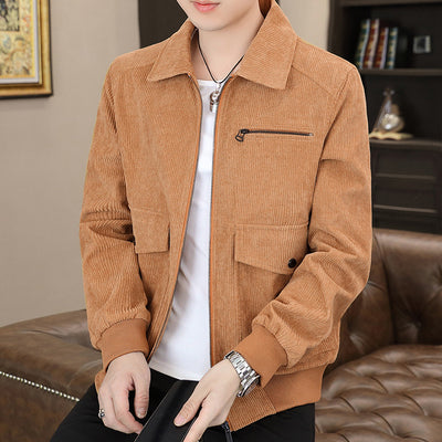 Abrigo de Pana Estilo Coreano Japonés con Solapa - Uniforme Moderno