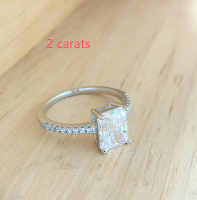 Anillo de Plata 925 con Moissanita Rectangular de 2 Quilates - Image 5