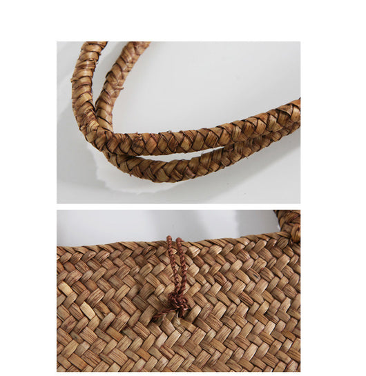Bolsa de Playa Tejida en Paja - Estilo Minimalista Japonés - Image 5