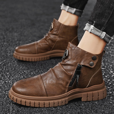 Botas Martin Altas de Cuero para Hombre - Estilo Británico Robusto