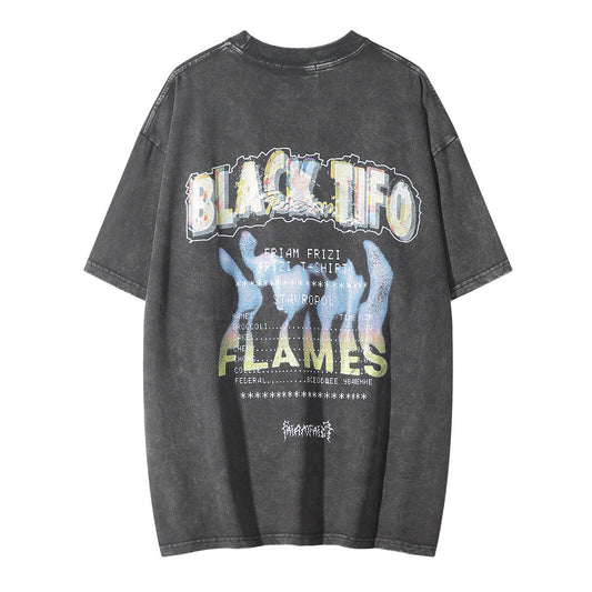 Camiseta Estampada Diablo Melancólico de Manga Corta para Hombre - Image 2