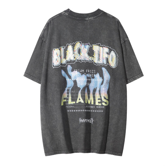 Camiseta Estampada Diablo Melancólico de Manga Corta para Hombre - Image 2