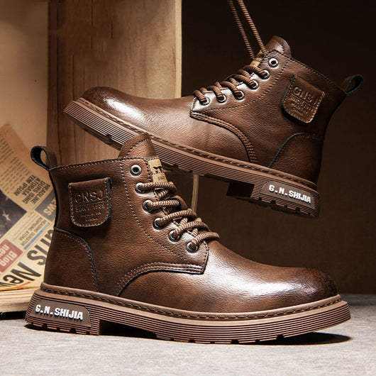 Botas Martin de Negocios con Tacón Oculto y Forro Polar para Otoño e Invierno - Image 8