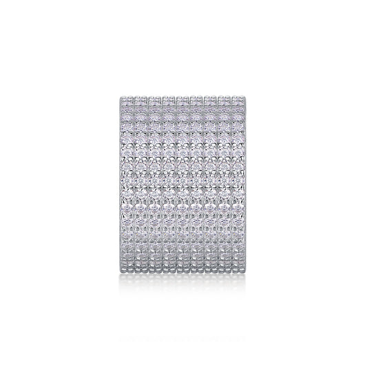 Juego de Anillos de Boda Bright Stars con Moissanita Premium en Plata S925 y Baño de Platino - Image 3