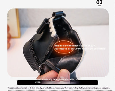 Botas de Cuero para Niñas con Forro de Terciopelo y Suela Flexible - Image 20