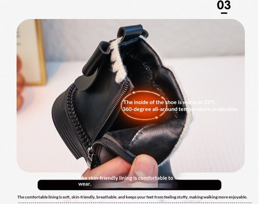 Botas de Cuero para Niñas con Forro de Terciopelo y Suela Flexible - Image 20
