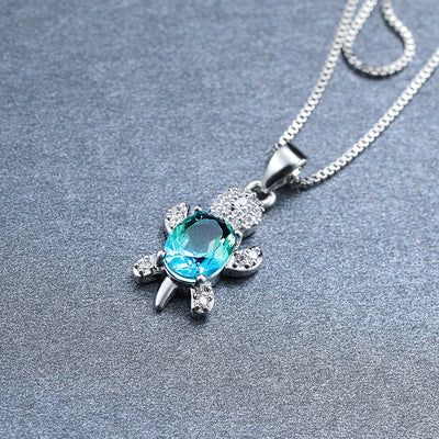Collar de Tortuga con Turmalina Diamante Azul Verdoso - Image 22