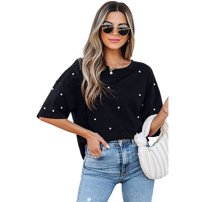 Blusa Elegante de Cuello Redondo y Manga Corta - Tendencia Europa y América - Image 6