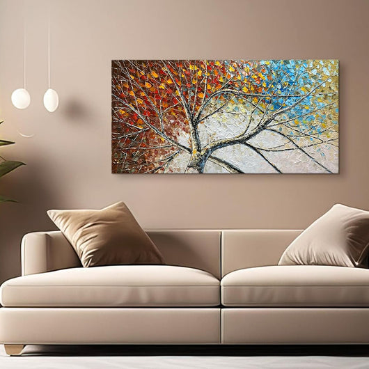 Cuadro Abstracto Moderno con Textura de Paleta - Árbol de la Fortuna Óleo sobre Lienzo - Image 2