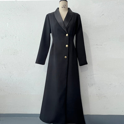 Gabardina Larga Clásica de Botón Único para Mujer - Image 13