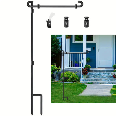 Soporte Metálico para Banderas de Jardín con Tela Lino - Image 4