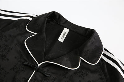 Camisa Casual de Rayas Negras para Hombre con Cuello Solapa - Image 11