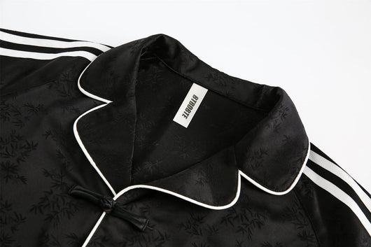 Camisa Casual de Rayas Negras para Hombre con Cuello Solapa - Image 11