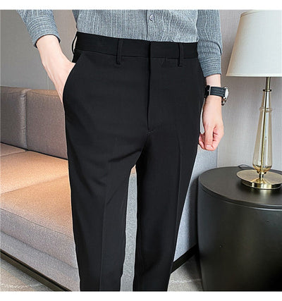 Pantalones de Traje Casual Primavera-Verano con Drapeado y Stretch Cómodo - Image 16