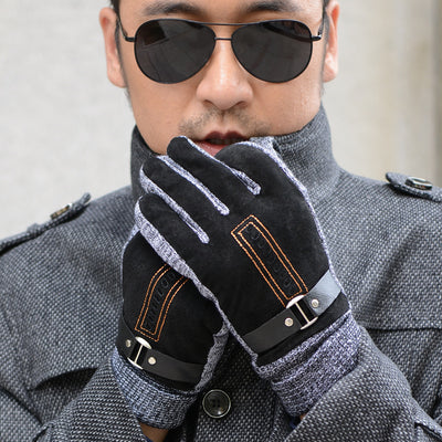 Guantes de Piel de Cerdo para Hombre - Invierno, Ciclismo y Ocio - Image 2