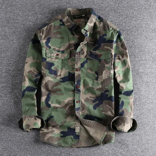 Camisa Overol Camuflado Lavado Americano Manga Larga - Image 5