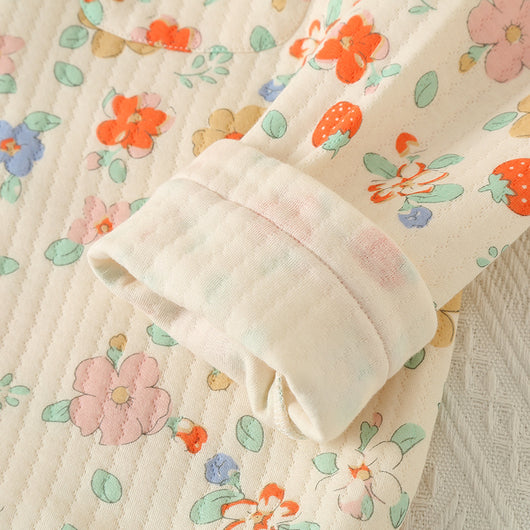 Pijama Acolchado Tres Capas Mujer Suelto Solapas Calorías Ropa de Casa - Image 16