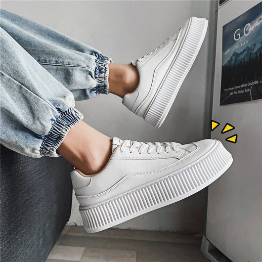 Zapatos Blancos Estilo Hong Kong con Plataforma Elevada para Hombre - Image 9