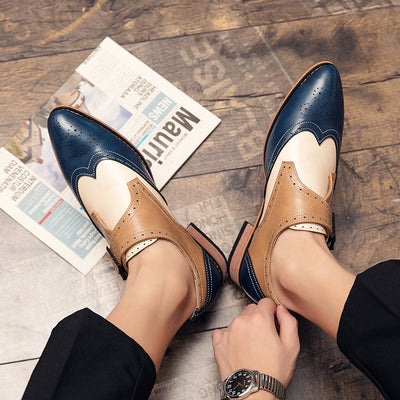 Zapatos de Cuero para Hombre con Bloques de Color - Tendencia Moderna - Image 4