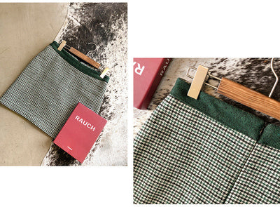 Conjunto de Falda y Blazer Cuadrillé con Parches - Diseño Suelto y Elegante - Image 12