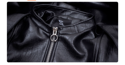 Chaqueta de Cuero para Hombre Rojo Otoño con Costuras Reforzadas - Image 4