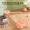 Juguete Interactivo Eléctrico para Gatos - Pelota Rodante USB con Diseño de Espina de Pescado