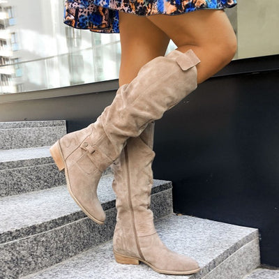 Botas Altas con Cierre Lateral y Tacón Bajo para Mujer - Image 16