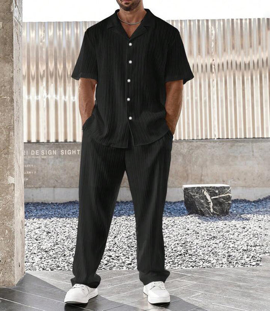 Conjunto Casual Ejecutivo: Camisa de Manga Corta y Pantalón para Hombre - Image 23