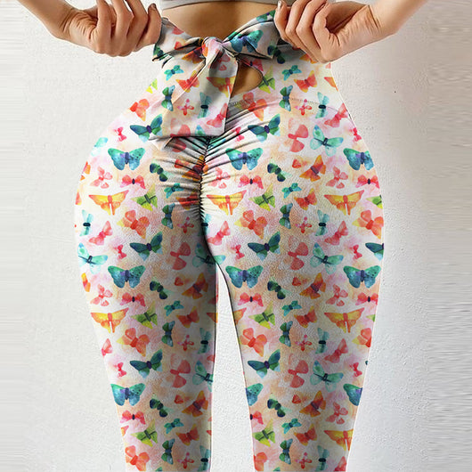 Pantalones Cortos Yoga Cintura Alta Ajustados con Detalle de Lazo - Image 9