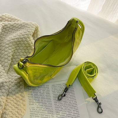 Bolso Bandolera de Cuero Genuino con Diseño Fruncido - Image 3
